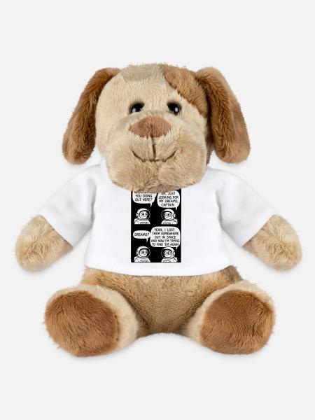 Astronaut verlorene Träume wiederfinden Cartoon - MiniFeet® Hund Helge - Weiß