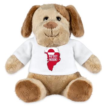 Grönlandkarte mit Flagge und Nuuk-Slogan - MiniFeet® Hund Helge - Weiß - Vorne