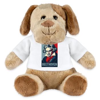 Beethoven Pop-Art-Porträt - MiniFeet® Hund Helge - Weiß - Vorne
