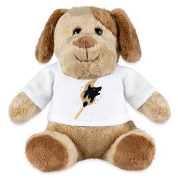 Loup Solitaire Enflammé Allumette Style Alpha - Chien en peluche Helge MiniFeet® - blanc - Devant