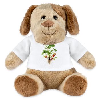 Erdbeerpflanze Botanisches Vintage Motiv - MiniFeet® Hund Helge - Weiß - Vorne