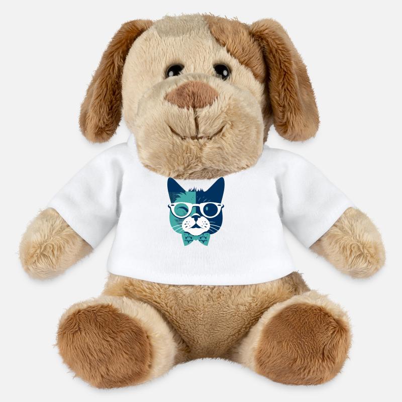 Hipster Katze - MiniFeet® Hund Helge - Weiß