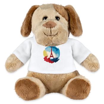 Watercolour Eiffel Tower - MiniFeet® Dog Helge - white - Front