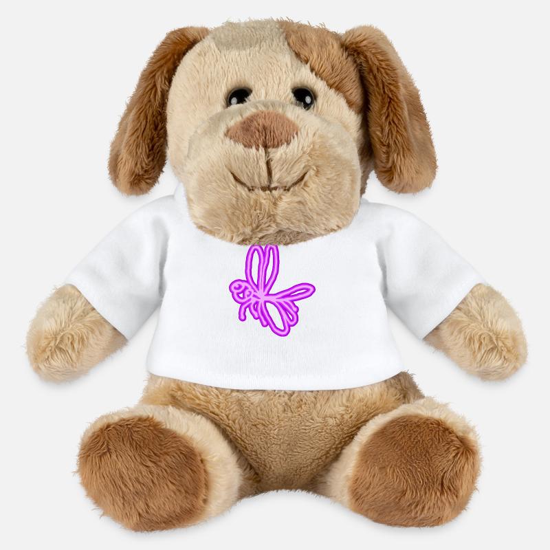 Libellule néon - Chien en peluche Helge MiniFeet® - blanc
