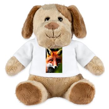 Cool Comic Portrait of a Fox in the forest drawing - MiniFeet® Dog Helge - white - Front