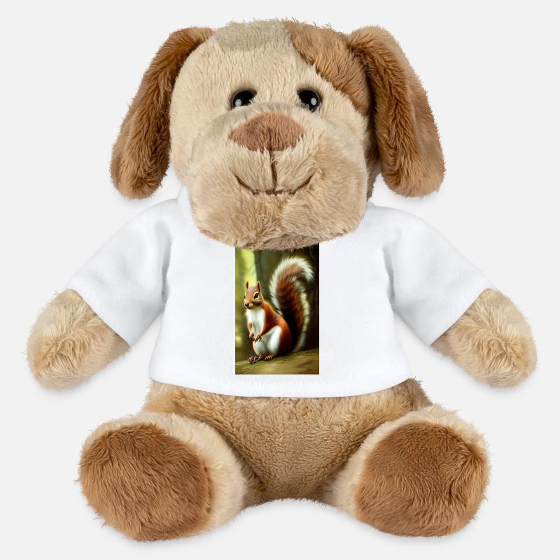 Cooles Comic-Porträt einer wilden Eichhörnchen-Majestät - MiniFeet® Hund Helge - Weiß