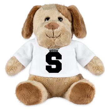 lettre S couronne - Chien en peluche Helge MiniFeet® - blanc - Devant