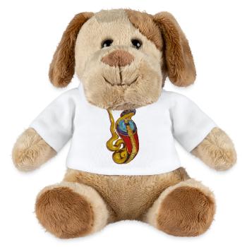 Farbenfrohe Schlangenkunst - Wadjet altägyptische  - MiniFeet® Hund Helge - Weiß - Vorne