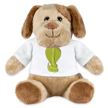 Cobra vert citron vibrant - Chien en peluche Helge MiniFeet® - blanc - Devant