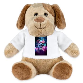 Neon butterflies in bloom - MiniFeet® Dog Helge - white - Front