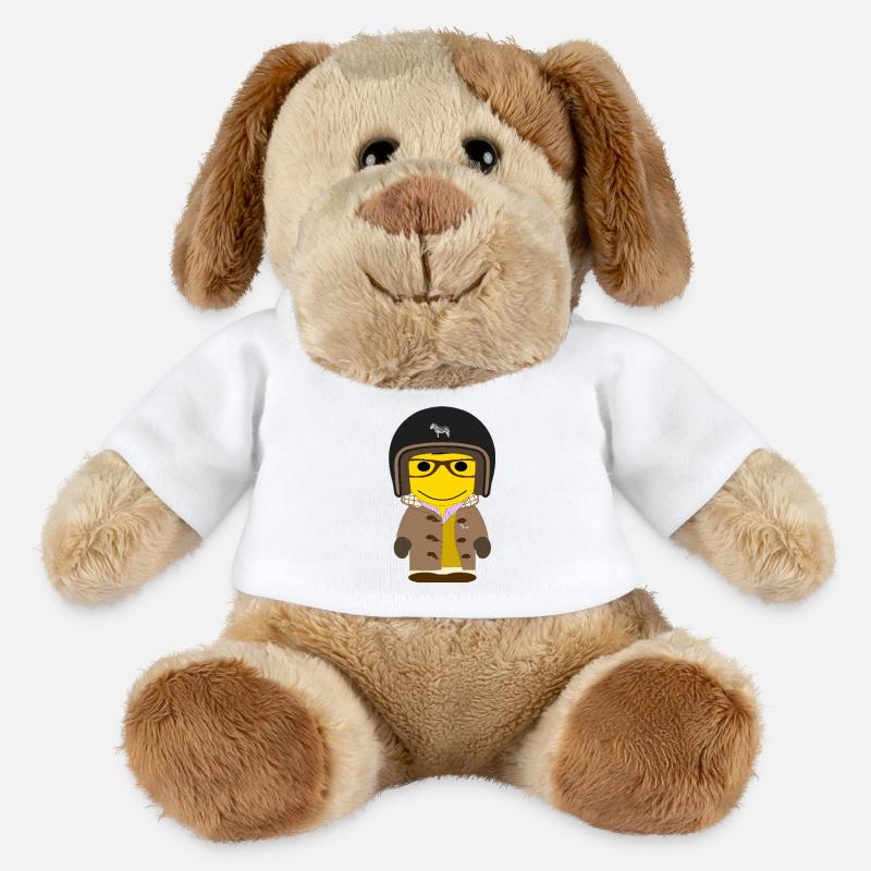 GEEKLEY Biker Dufflecoat Senf - MiniFeet® Hund Helge - Weiß