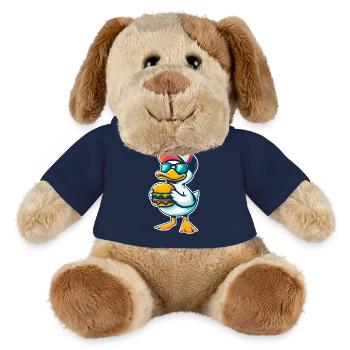 Cooler Erpel Hamburger Cheeseburger Fast Food - MiniFeet® Hund Helge - French Navy - Vorne