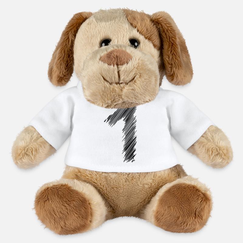 1 Schraffur Design - MiniFeet® Hund Helge - Weiß
