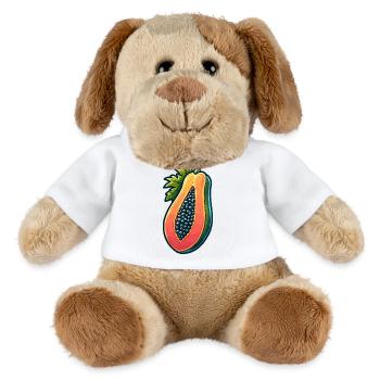 Papaye Sanguine Illustration Vibrante - Chien en peluche Helge MiniFeet® - blanc - Devant