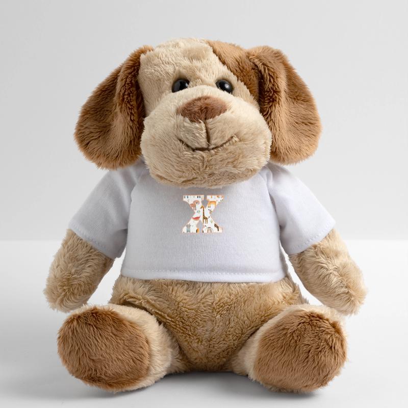 Buchstabe X, Monogramm, Tiermuster MiniFeet® Hund Helge