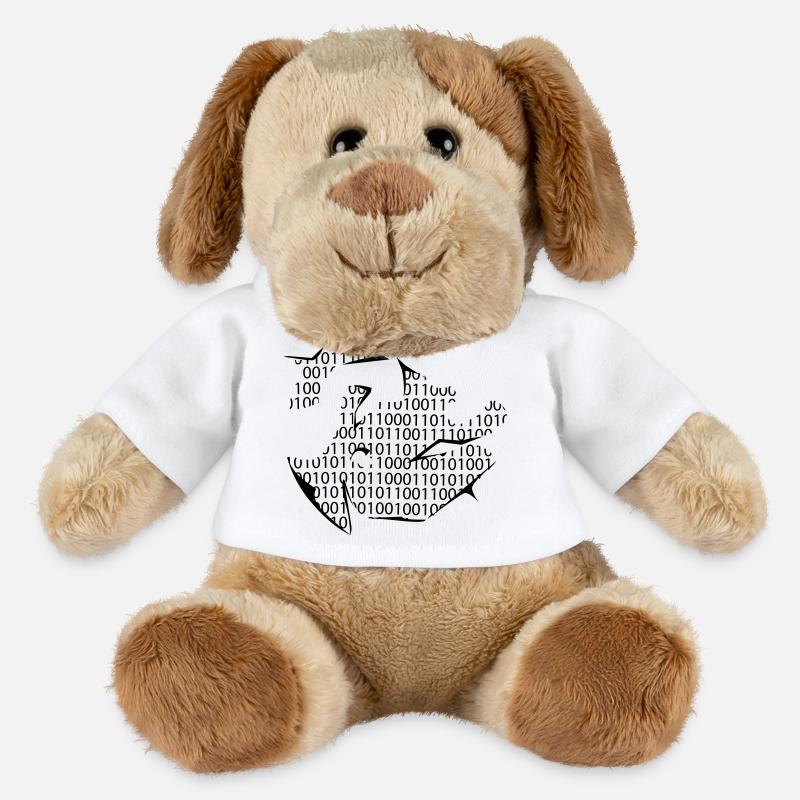 code binaire - Chien en peluche Helge MiniFeet® - blanc