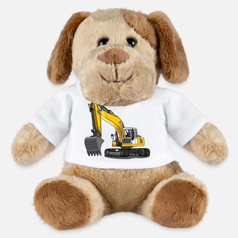 Bagger gelb - MiniFeet® Hund Helge - Weiß