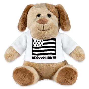 Bretagne, Bretagne humour, celte - Chien en peluche Helge MiniFeet® - blanc - Devant