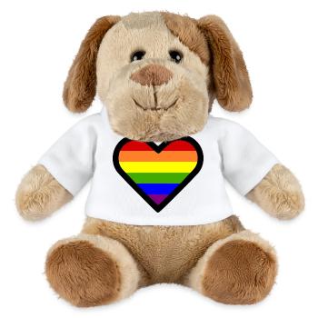Lgbt Regenbogen herz - MiniFeet® Hund Helge - Weiß - Vorne