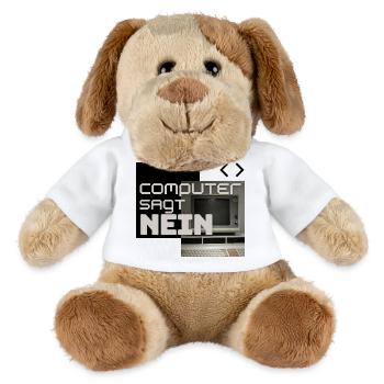 L’ordinateur dit NON (rétro) - Chien en peluche Helge MiniFeet® - blanc - Devant