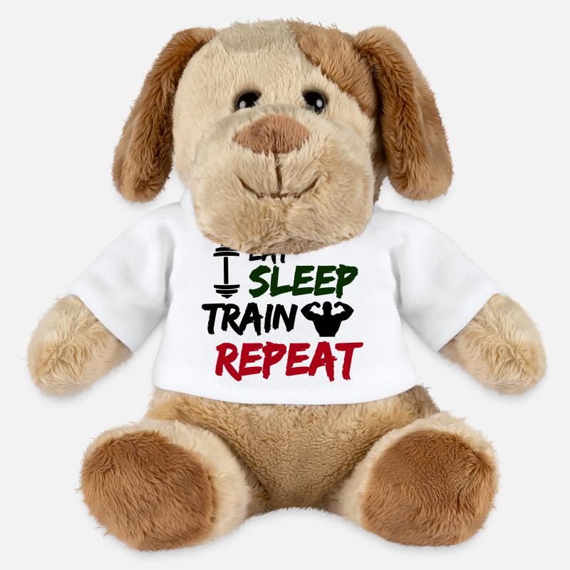 eat sleep train repeat - MiniFeet® Hund Helge - Weiß