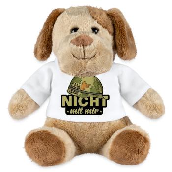 Peace Anti-War Saying - Not With Me - MiniFeet® Dog Helge - white - Front