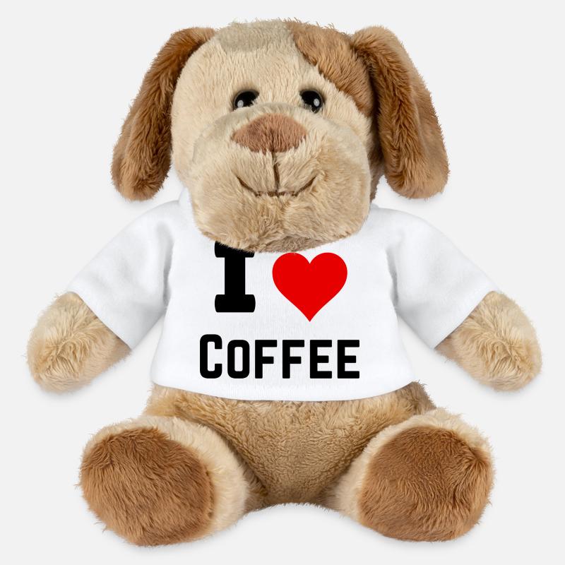 Ich liebe Kaffee - MiniFeet® Hund Helge - Weiß