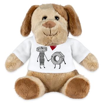 Boulon et écrou amoureux - Chien en peluche Helge MiniFeet® - blanc - Devant