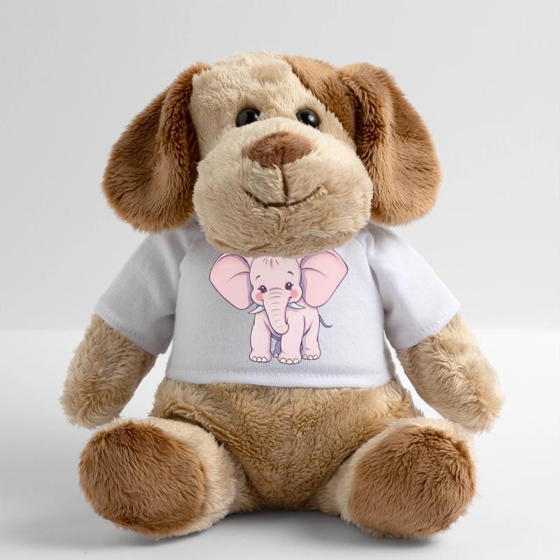 Éléphant rose ludique avec queue bleue Chien en peluche Helge MiniFeet®