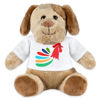 COQ. CHEVAL. POULE. COQ. ANIMAL. OISEAU. LICORNE. - Chien en peluche Helge MiniFeet® - blanc - Devant