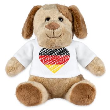 I Love Germany Flag Heart German Deutschland Shirt - MiniFeet® Hund Helge - Weiß - Vorne