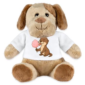Cute otter with cotton candy - MiniFeet® Dog Helge - white - Front