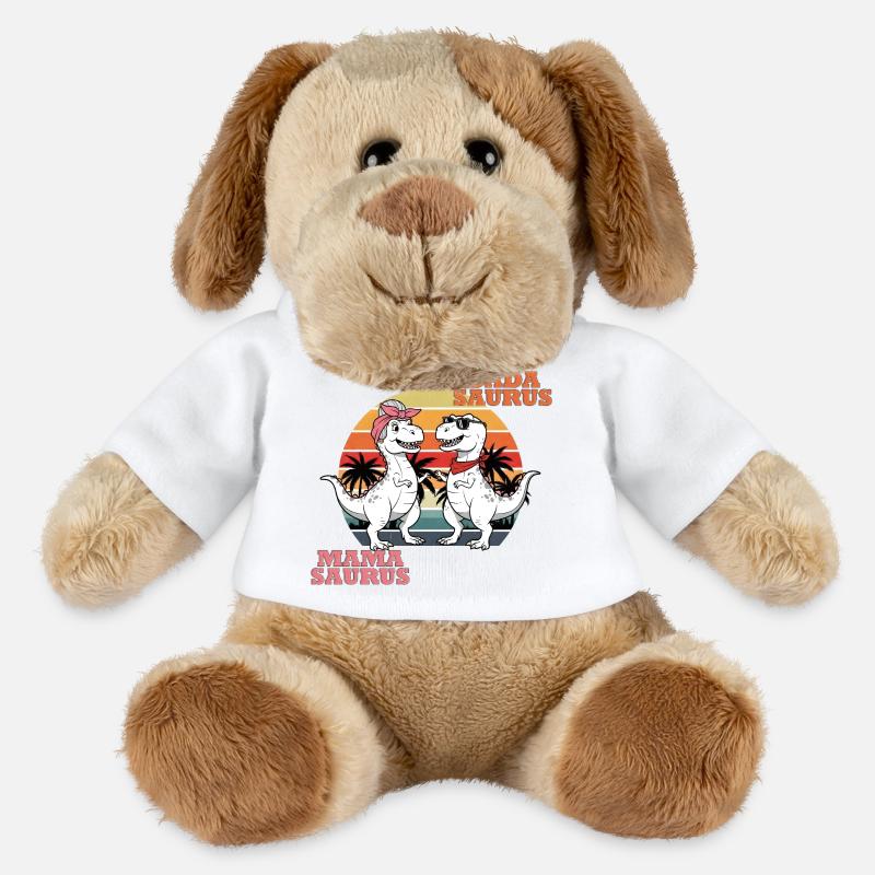 Mama & Dada Saurus – Le Duo Dino Fun ! - Chien en peluche Helge MiniFeet® - blanc
