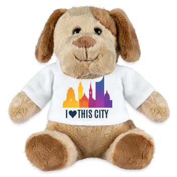 Herzstadt Skyline Gradient - MiniFeet® Hund Helge - Weiß - Vorne