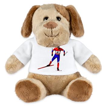 Skiers Red Blue White – Dynamic Style - MiniFeet® Dog Helge - white - Front