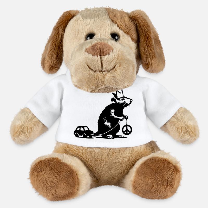 König Ratte mit Spielzeug - MiniFeet® Hund Helge - Weiß