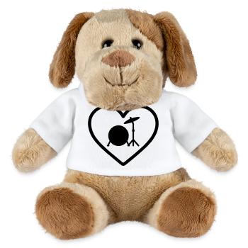 Herztrommel Basstrommel Becken - MiniFeet® Hund Helge - Weiß - Vorne