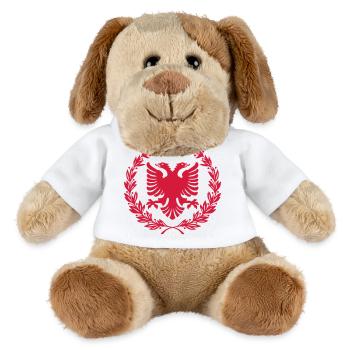 Shqipe Kranz – Albanien Lorbeer Doppelkopf Adler - MiniFeet® Hund Helge - Weiß - Vorne