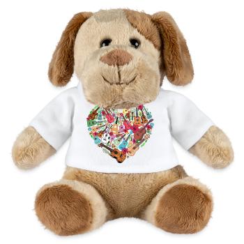 Hawaiian Ukulele Uke Heart - MiniFeet® Dog Helge - white - Front