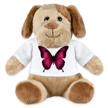 Magenta Butterfly on Black - MiniFeet® Dog Helge - white - Front