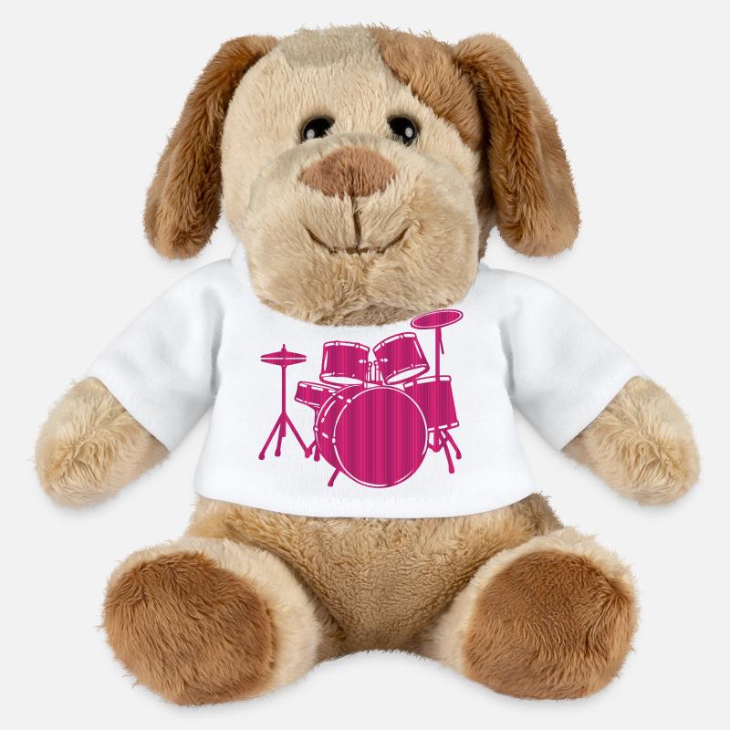 Pink Drum Set Music Lover Graphic - MiniFeet® Hund Helge - Weiß
