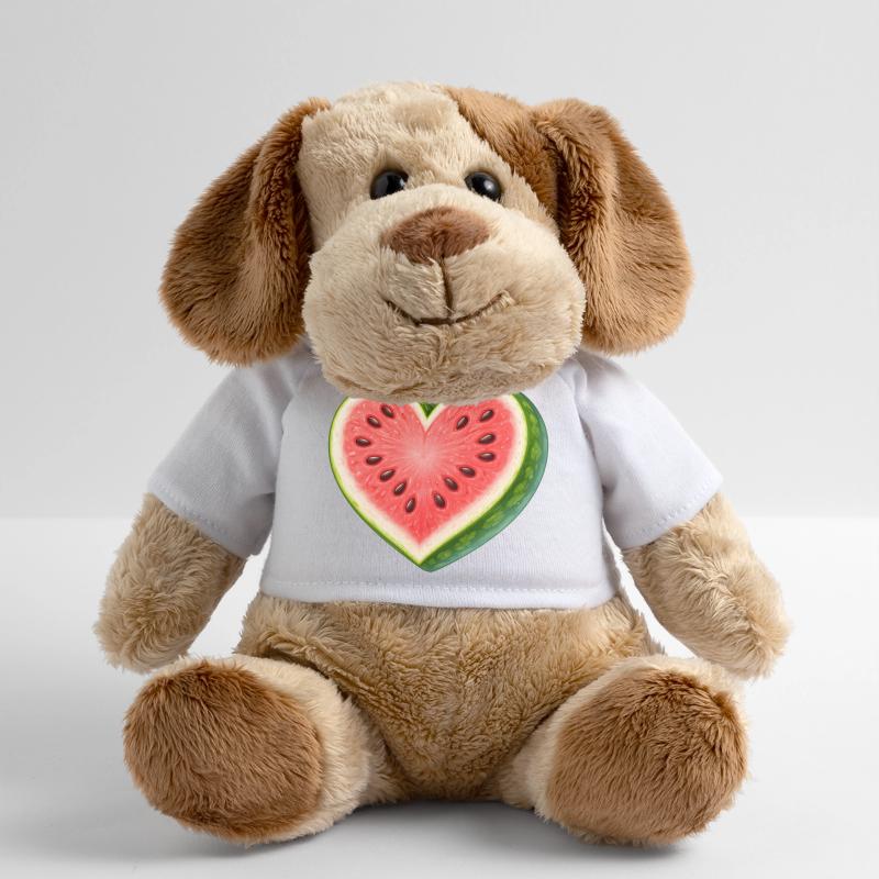 Illustration juteuse de pastèque en forme de cœur Chien en peluche Helge MiniFeet®