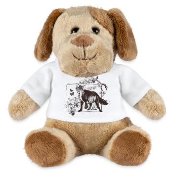 Waldfuchs im Blumenrahmen - MiniFeet® Hund Helge - Weiß - Vorne