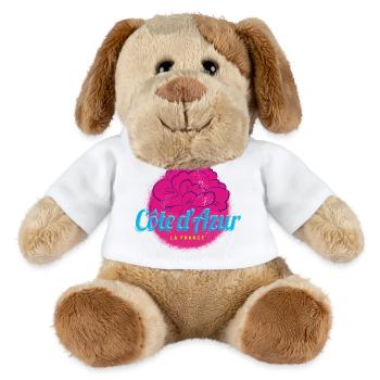 Côte d'Azur Retro Oleander Frankreich Souvenir - MiniFeet® Hund Helge - Weiß - Vorne