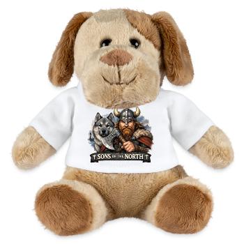 Wikinger mit einem Jagdhund - MiniFeet® Hund Helge - Weiß - Vorne