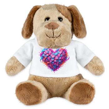 Plumes Cœur de Couleur Couleurs Néon - Chien en peluche Helge MiniFeet® - blanc - Devant