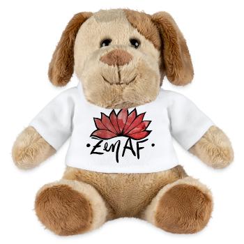 Éclat de feuille aquarelle rouge - Chien en peluche Helge MiniFeet® - blanc - Devant