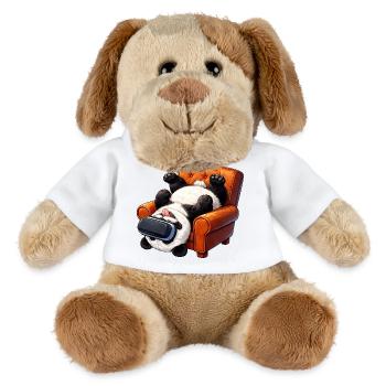 Panda mit VR Brille im Sessel - MiniFeet® Hund Helge - Weiß - Vorne