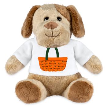 Geflochtener Korb Pilzsammler - MiniFeet® Hund Helge - Weiß - Vorne