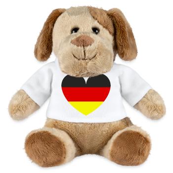 Drapeau allemand en forme de cœur - Chien en peluche Helge MiniFeet® - blanc - Devant